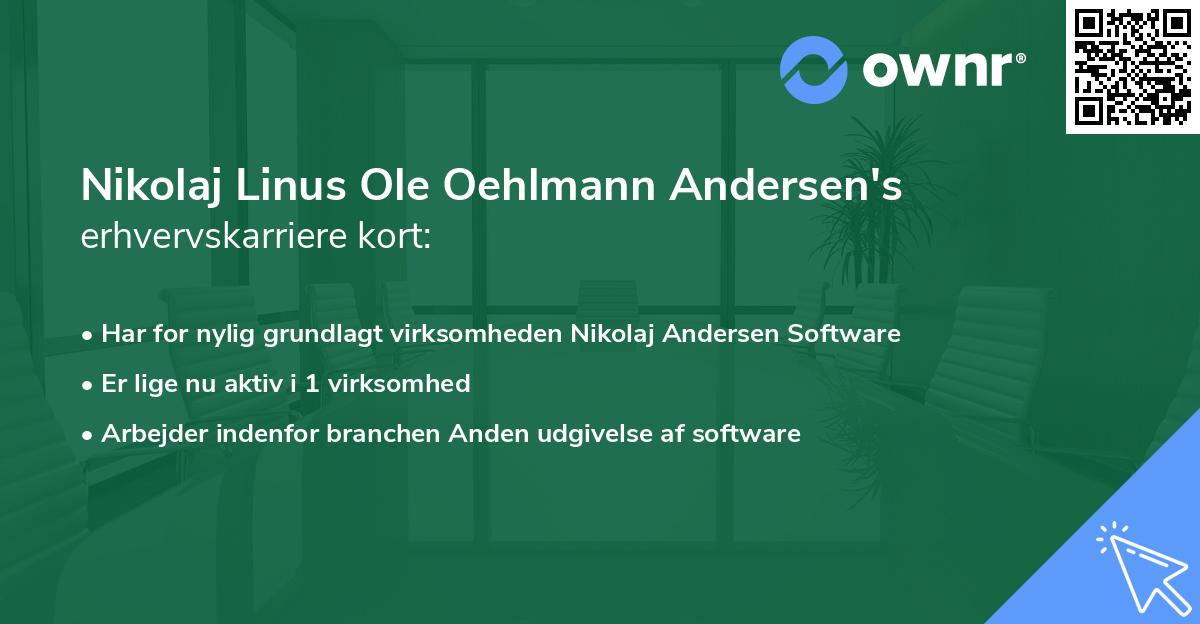 Nikolaj Linus Ole Oehlmann Andersen's erhvervskarriere kort