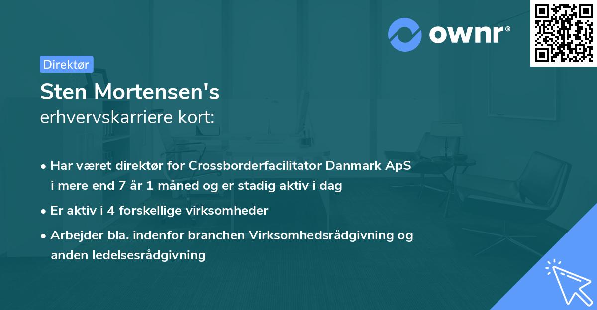 Sten Mortensen's erhvervskarriere kort