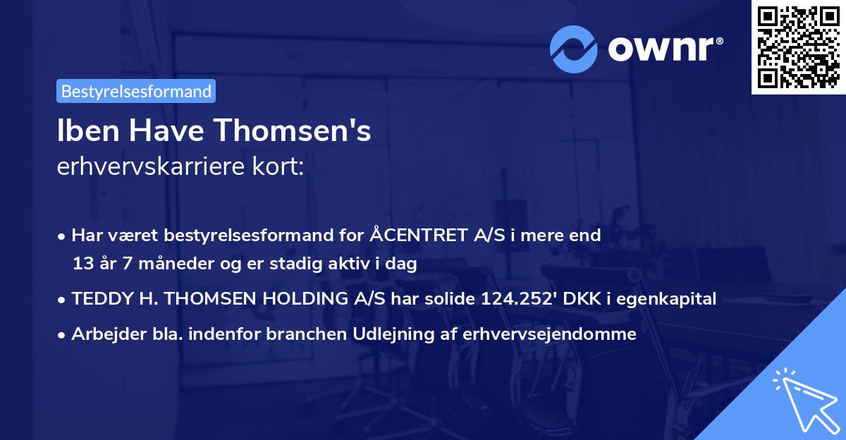 Iben Have Thomsen's erhvervskarriere kort