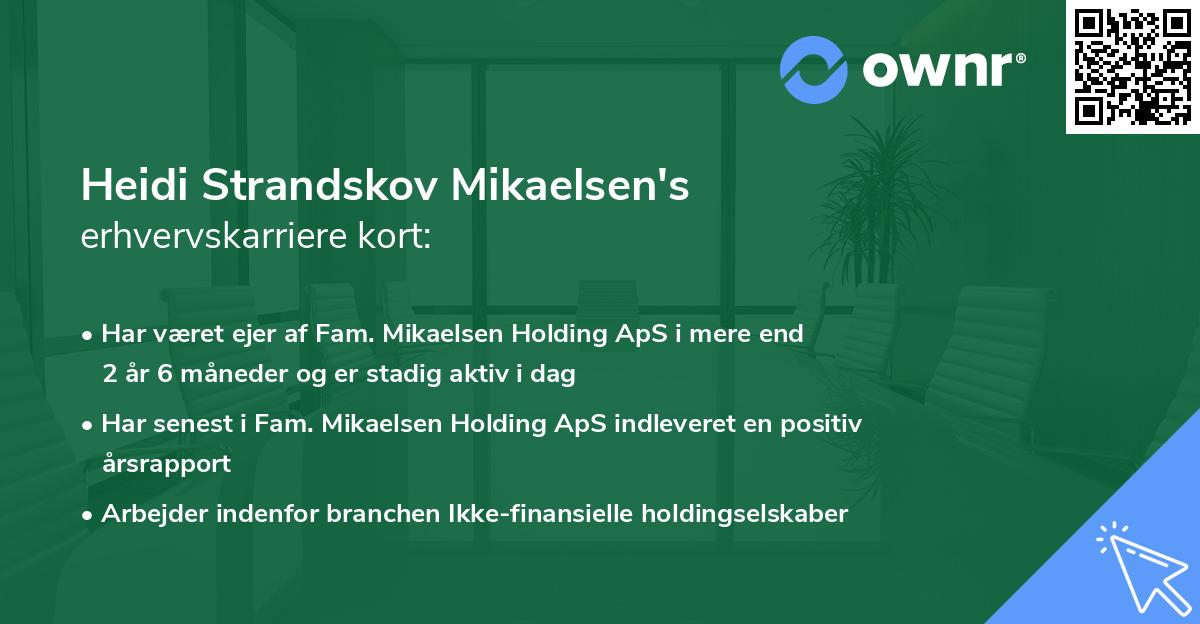 Heidi Strandskov Mikaelsen's erhvervskarriere kort