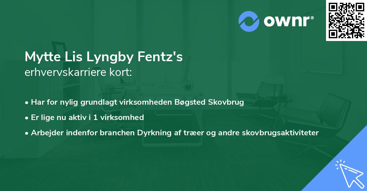Mytte Lis Lyngby Fentz's erhvervskarriere kort