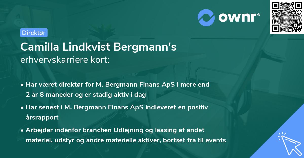 Camilla Lindkvist Bergmann's erhvervskarriere kort