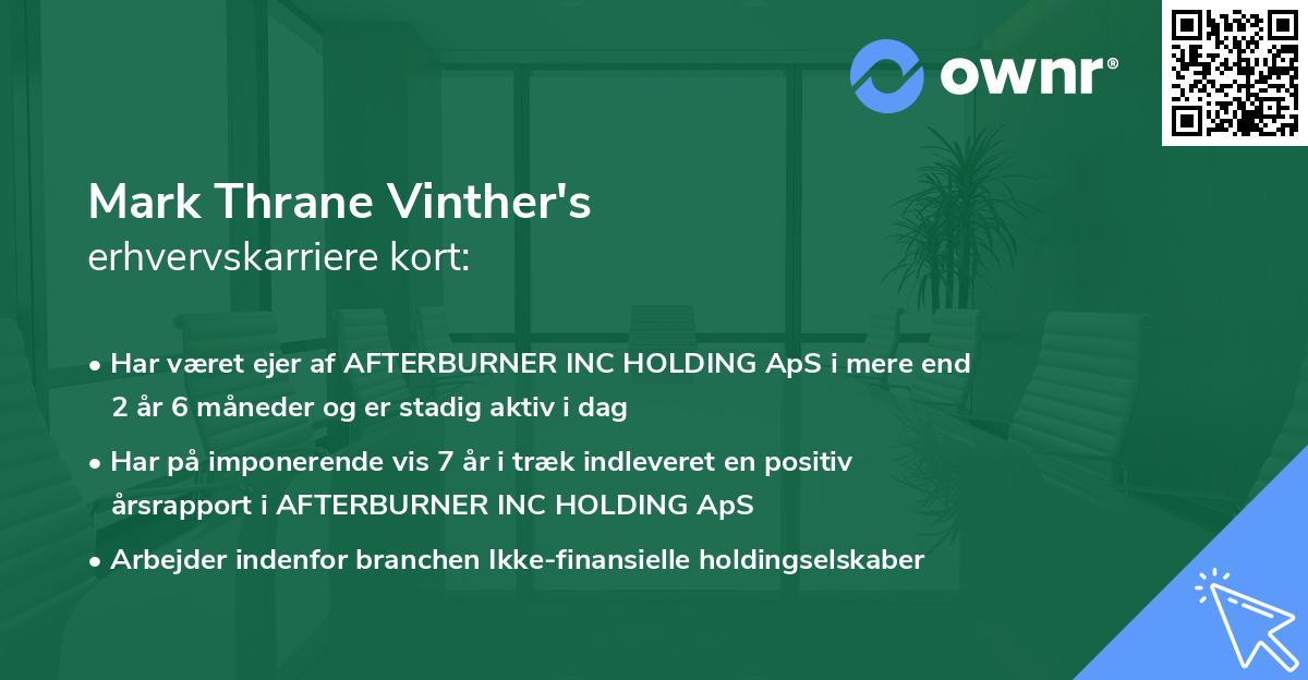 Mark Thrane Vinther's erhvervskarriere kort