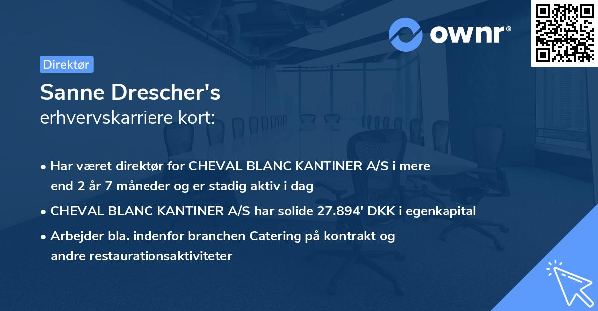 Sanne Drescher's erhvervskarriere kort