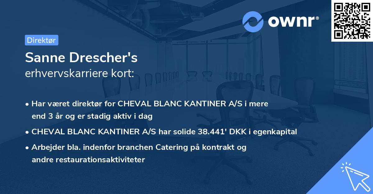 Sanne Drescher's erhvervskarriere kort