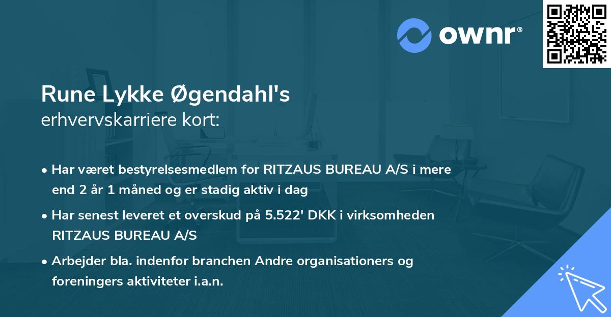 Rune Lykke Øgendahl's erhvervskarriere kort