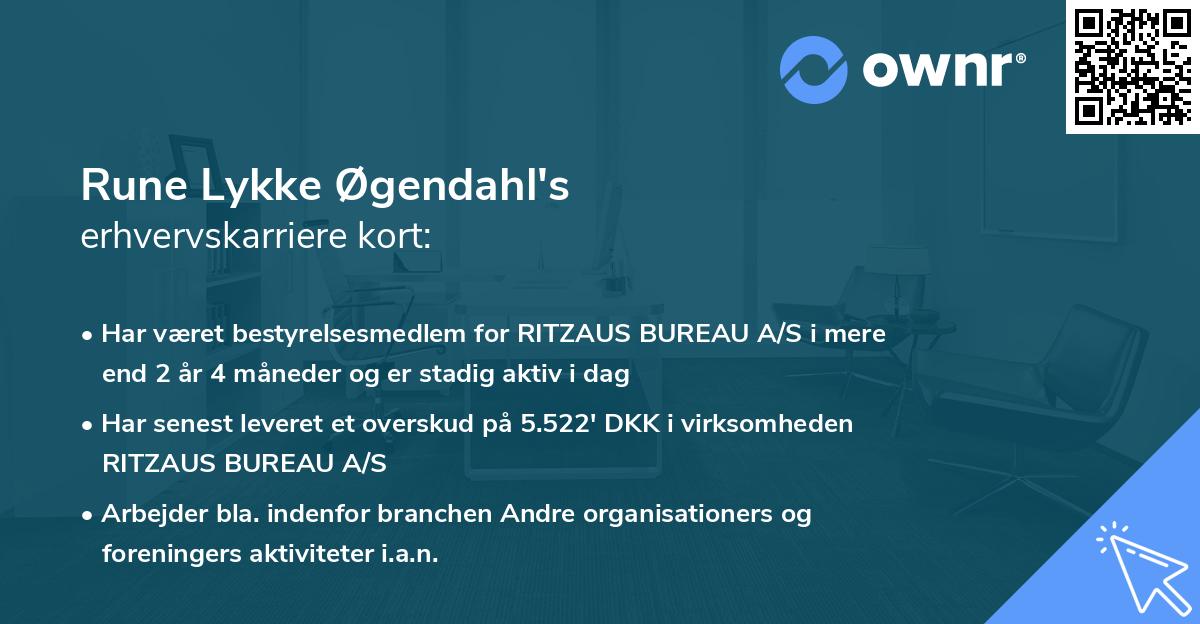 Rune Lykke Øgendahl's erhvervskarriere kort