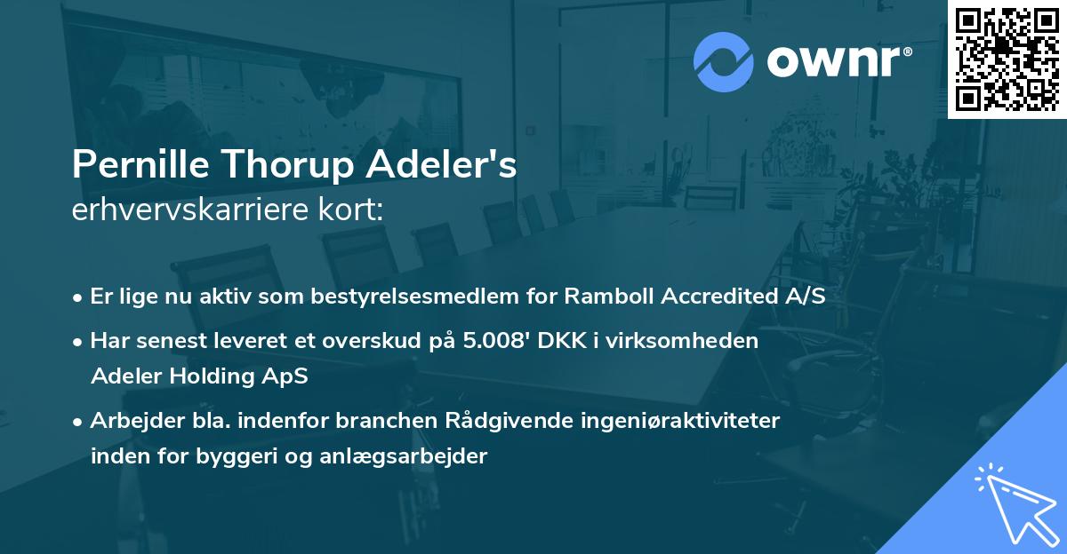 Pernille Thorup Adeler's erhvervskarriere kort