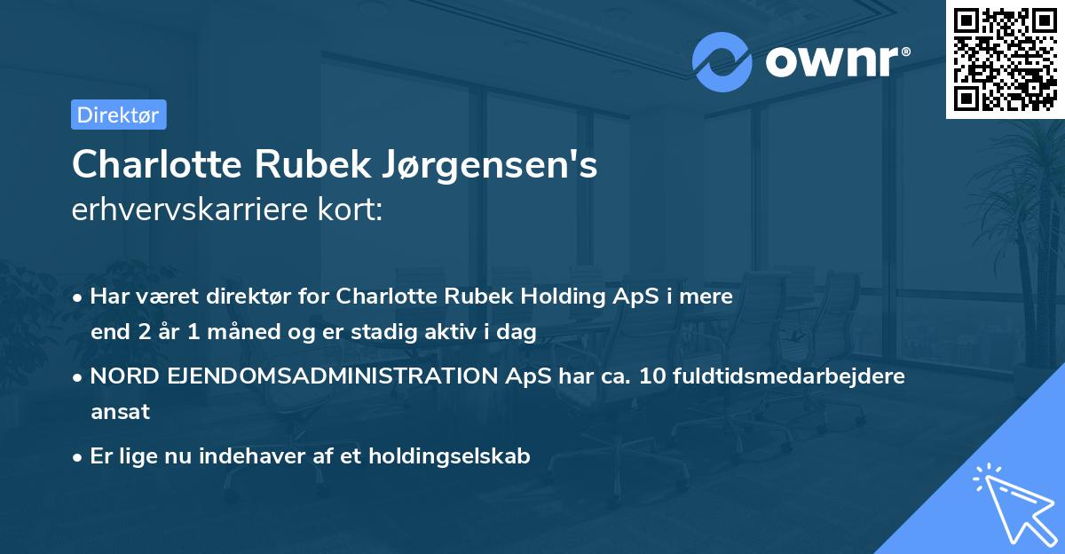 Charlotte Rubek Jørgensen's erhvervskarriere kort