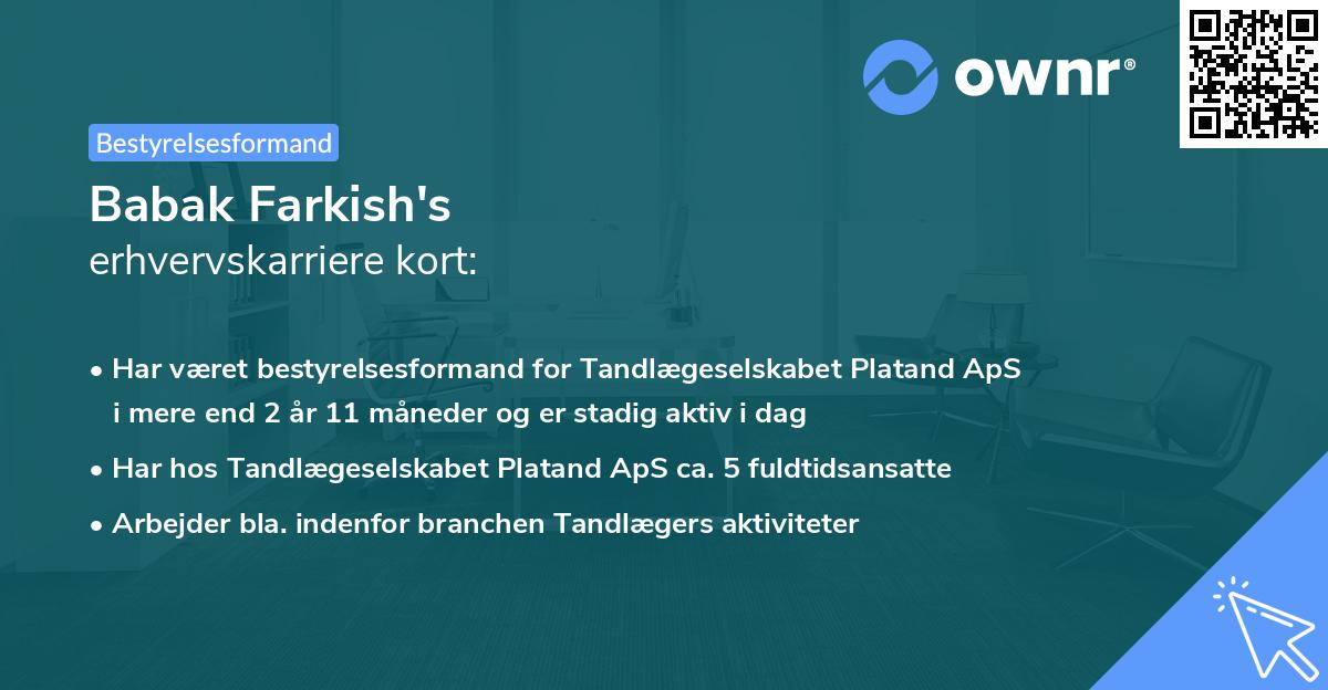 Babak Farkish's erhvervskarriere kort