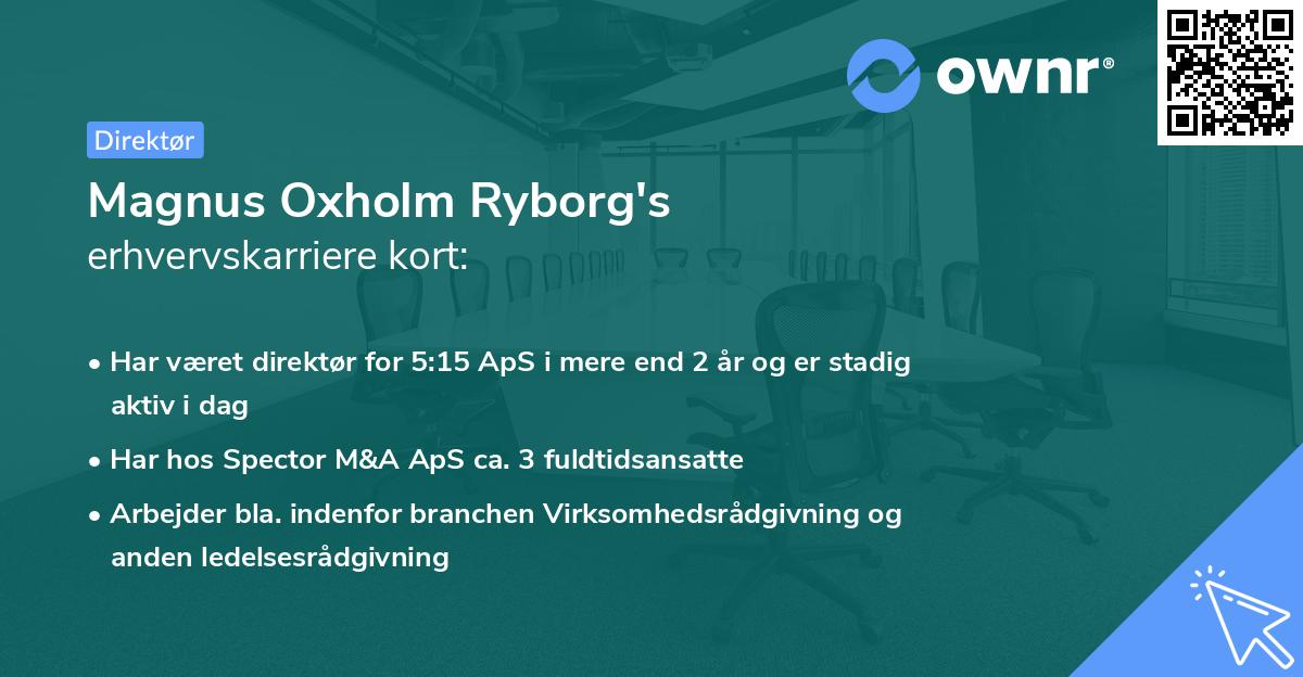 Magnus Oxholm Ryborg's erhvervskarriere kort
