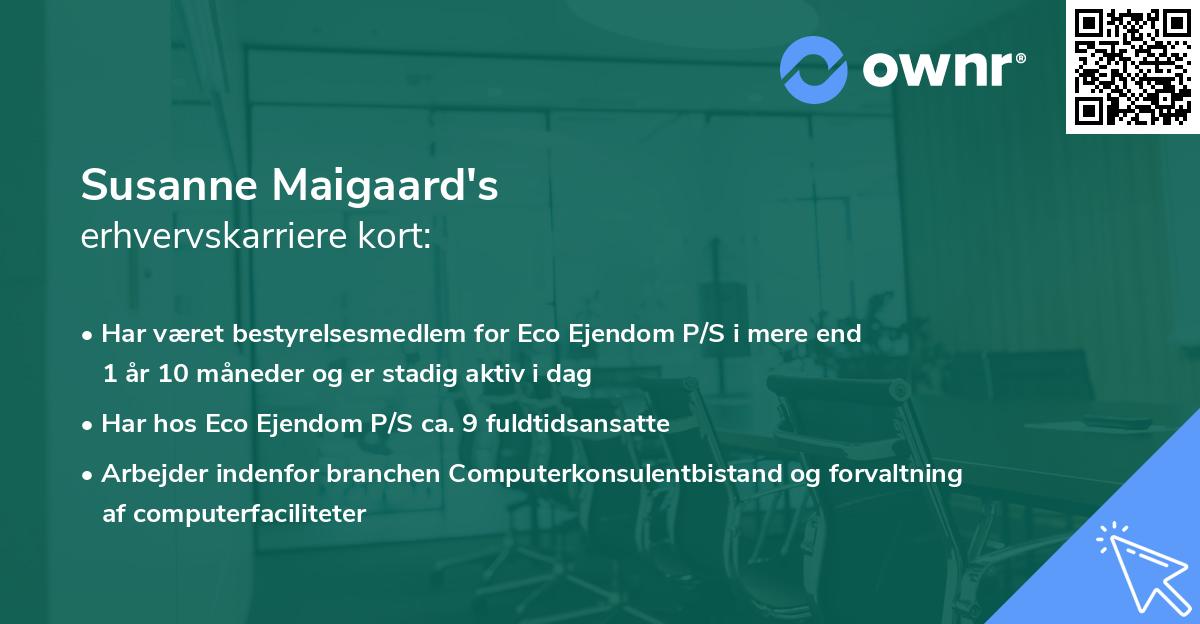 Susanne Maigaard's erhvervskarriere kort