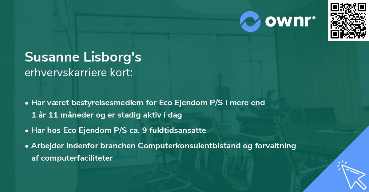 Susanne Lisborg's erhvervskarriere kort