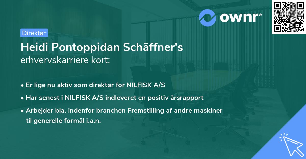 Heidi Pontoppidan Schäffner's erhvervskarriere kort