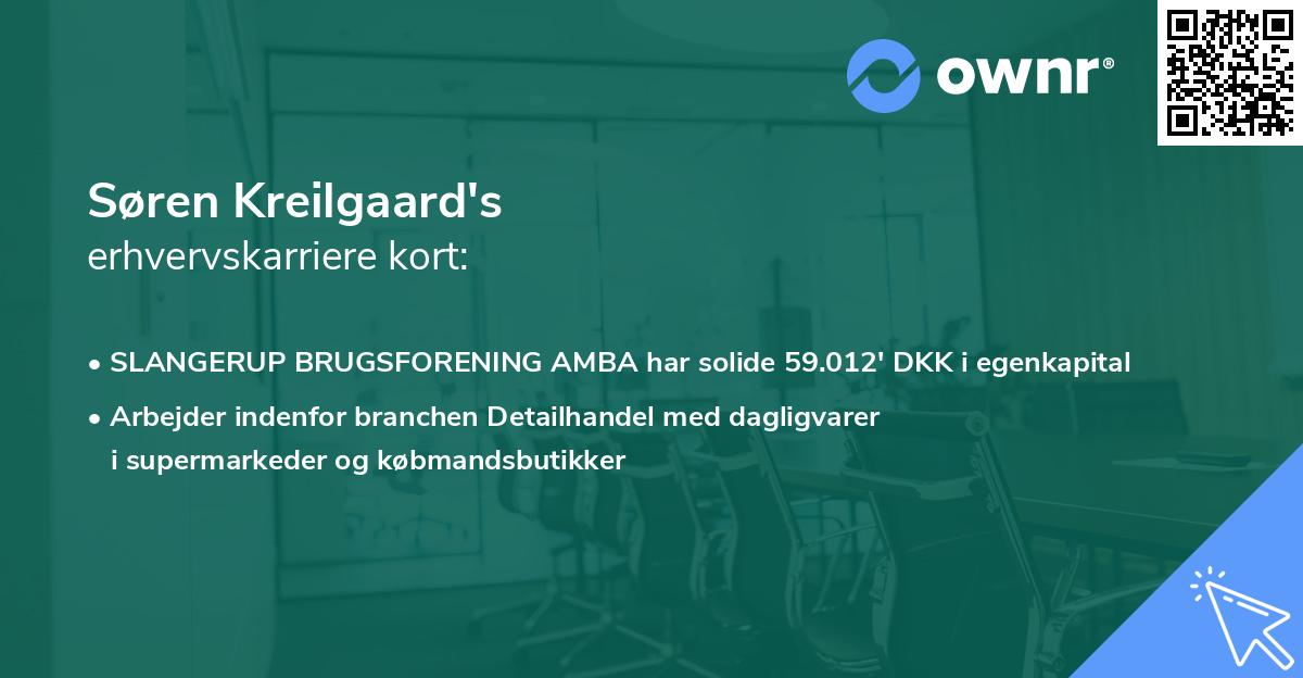 Søren Kreilgaard's erhvervskarriere kort