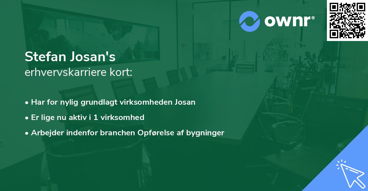 Stefan Josan's erhvervskarriere kort