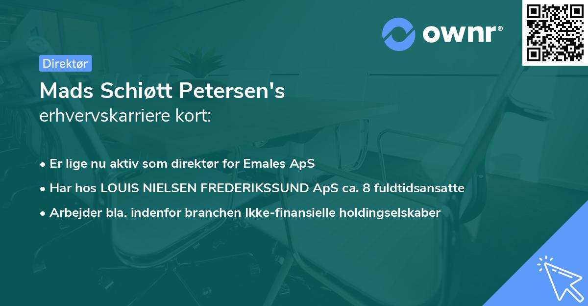 Mads Schiøtt Petersen's erhvervskarriere kort