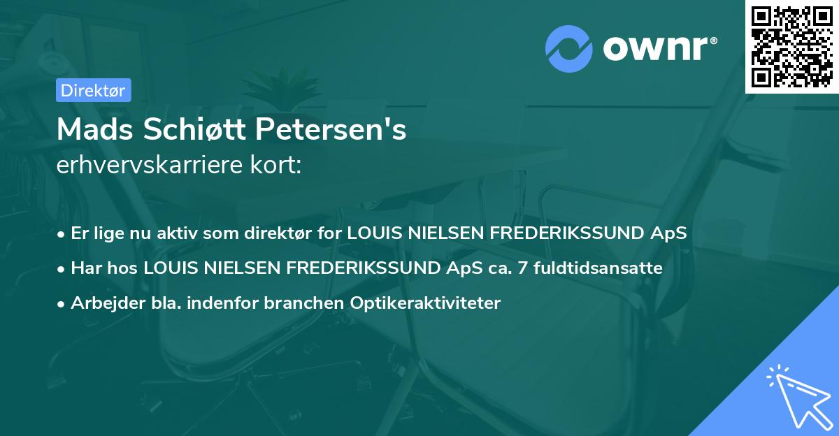 Mads Schiøtt Petersen's erhvervskarriere kort