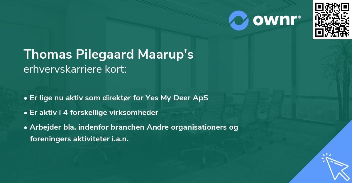 Thomas Pilegaard Maarup's erhvervskarriere kort