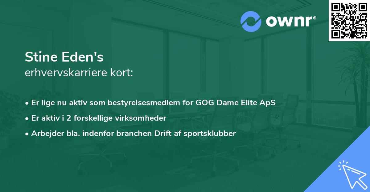 Stine Eden's erhvervskarriere kort