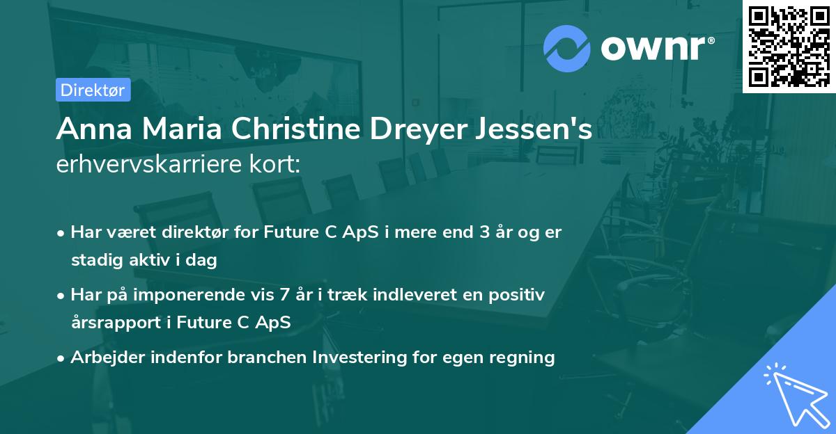 Anna Maria Christine Dreyer Jessen's erhvervskarriere kort