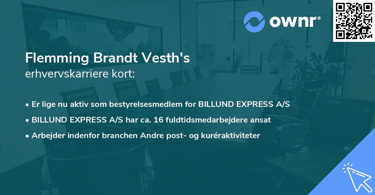 Flemming Brandt Vesth's erhvervskarriere kort