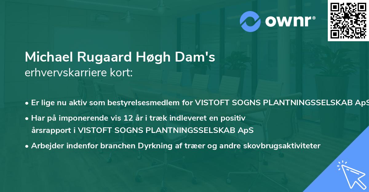 Michael Rugaard Høgh Dam's erhvervskarriere kort