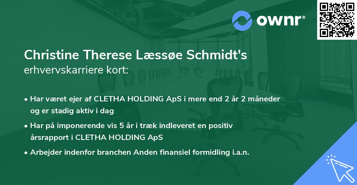 Christine Therese Læssøe Schmidt's erhvervskarriere kort
