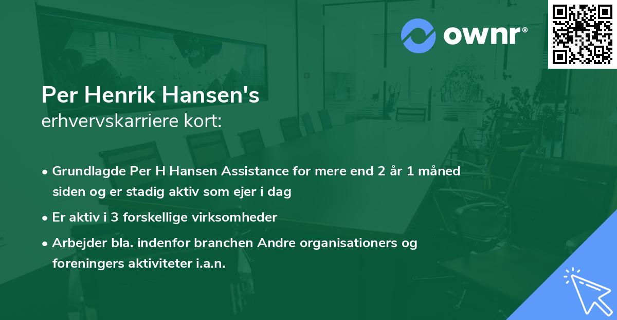 Per Henrik Hansen's erhvervskarriere kort