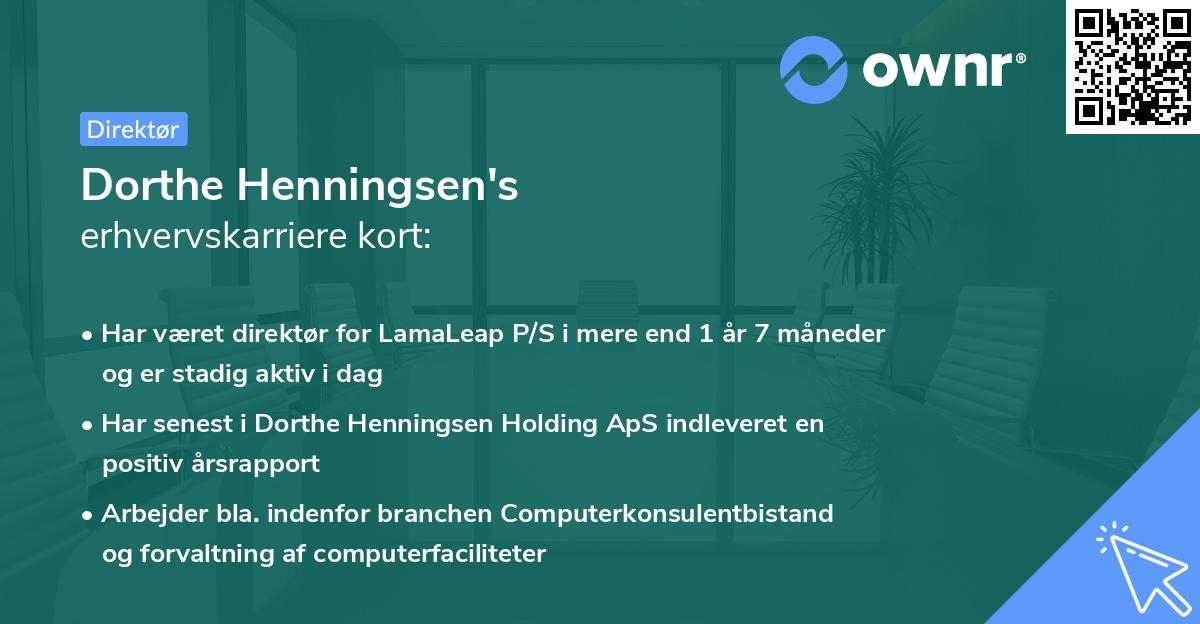 Dorthe Henningsen's erhvervskarriere kort