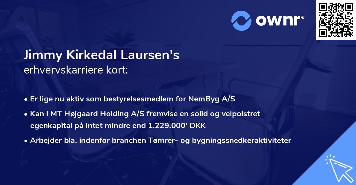 Jimmy Kirkedal Laursen's erhvervskarriere kort