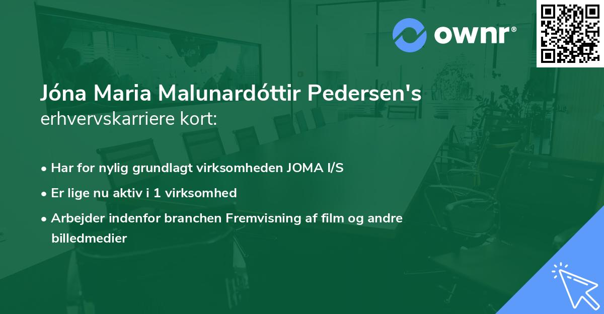 Jóna Maria Malunardóttir Pedersen's erhvervskarriere kort