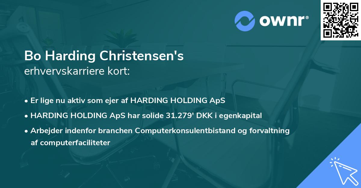 Bo Harding Christensen's erhvervskarriere kort