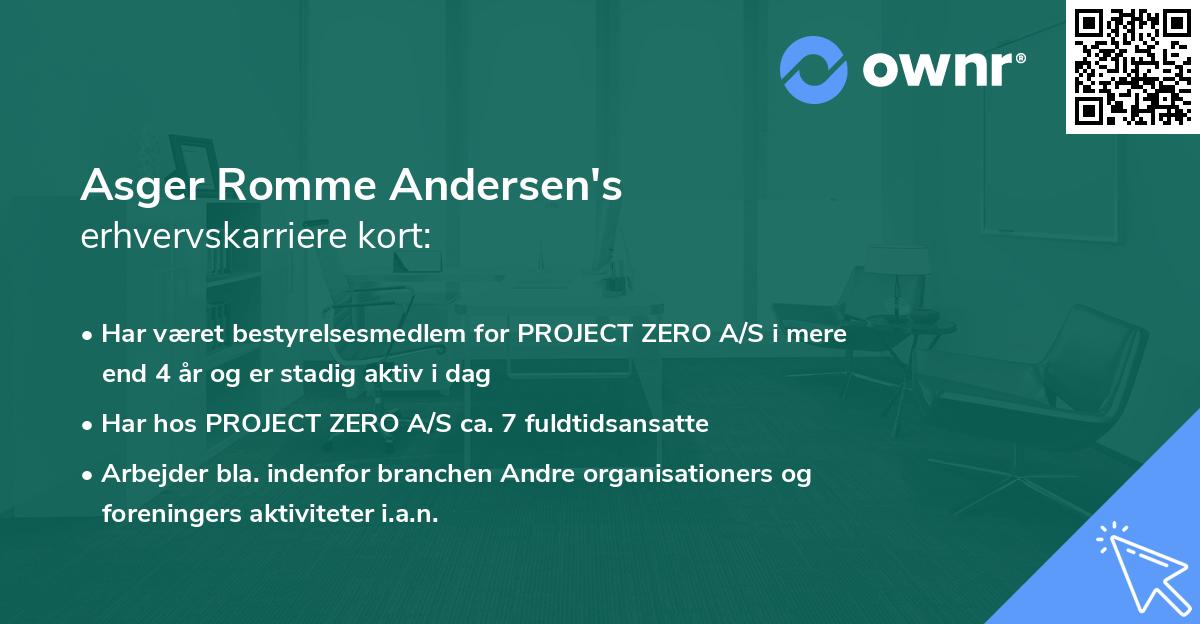 Asger Romme Andersen's erhvervskarriere kort