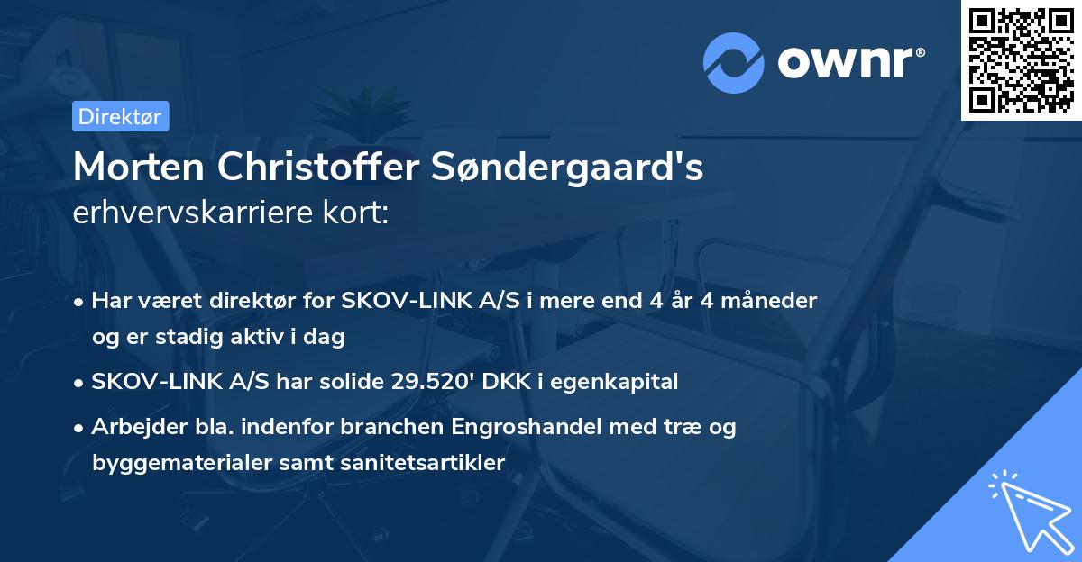 Morten Christoffer Søndergaard's erhvervskarriere kort