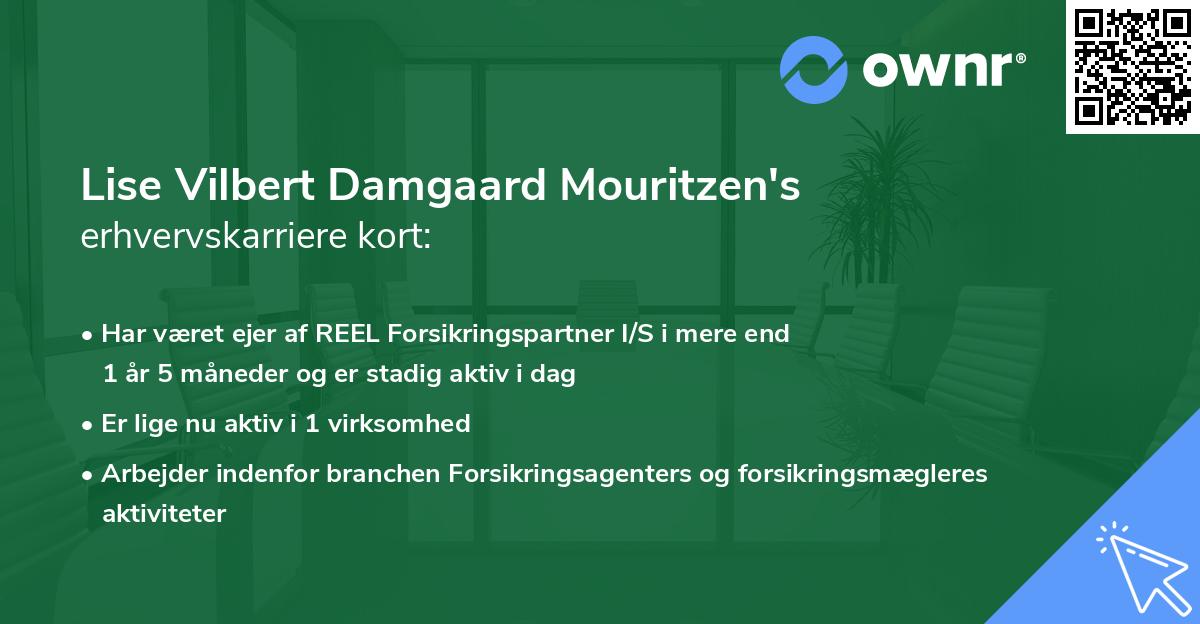 Lise Vilbert Damgaard Mouritzen's erhvervskarriere kort