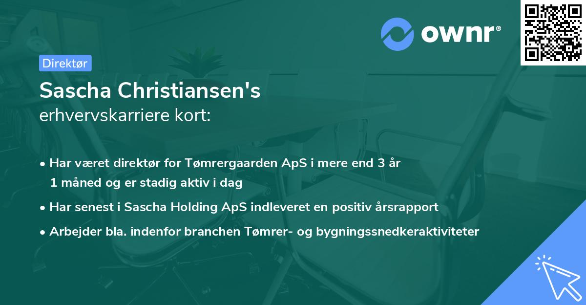 Sascha Christiansen's erhvervskarriere kort