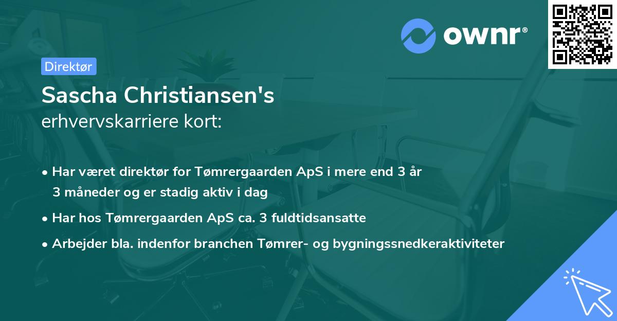 Sascha Christiansen's erhvervskarriere kort