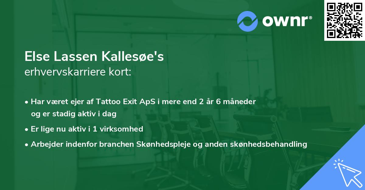 Else Lassen Kallesøe's erhvervskarriere kort
