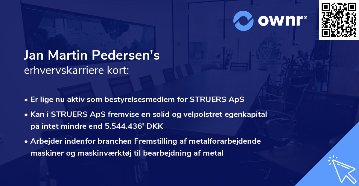 Jan Martin Pedersen's erhvervskarriere kort