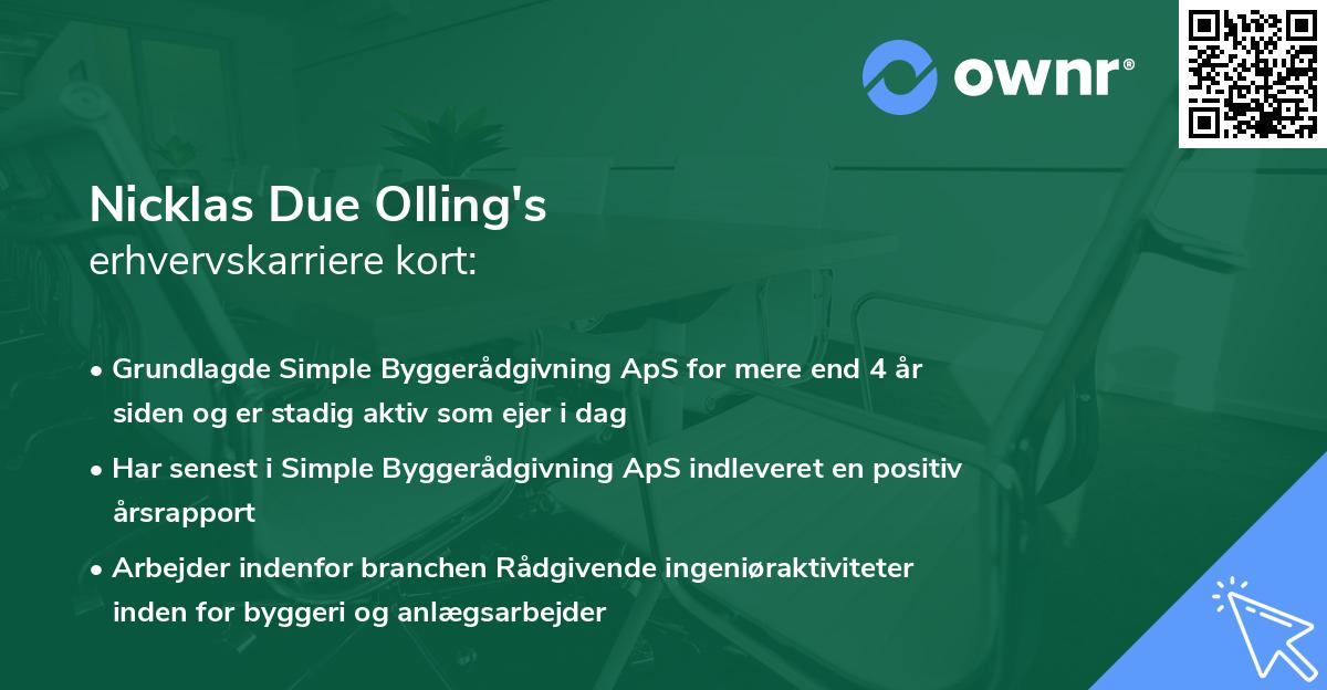 Nicklas Due Olling's erhvervskarriere kort