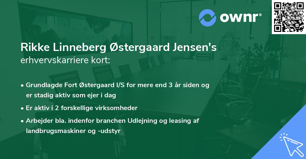 Rikke Linneberg Østergaard Jensen's erhvervskarriere kort
