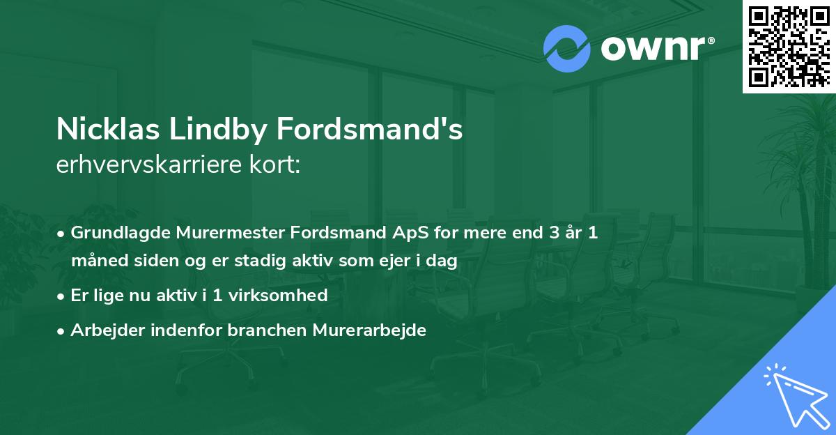Nicklas Lindby Fordsmand's erhvervskarriere kort