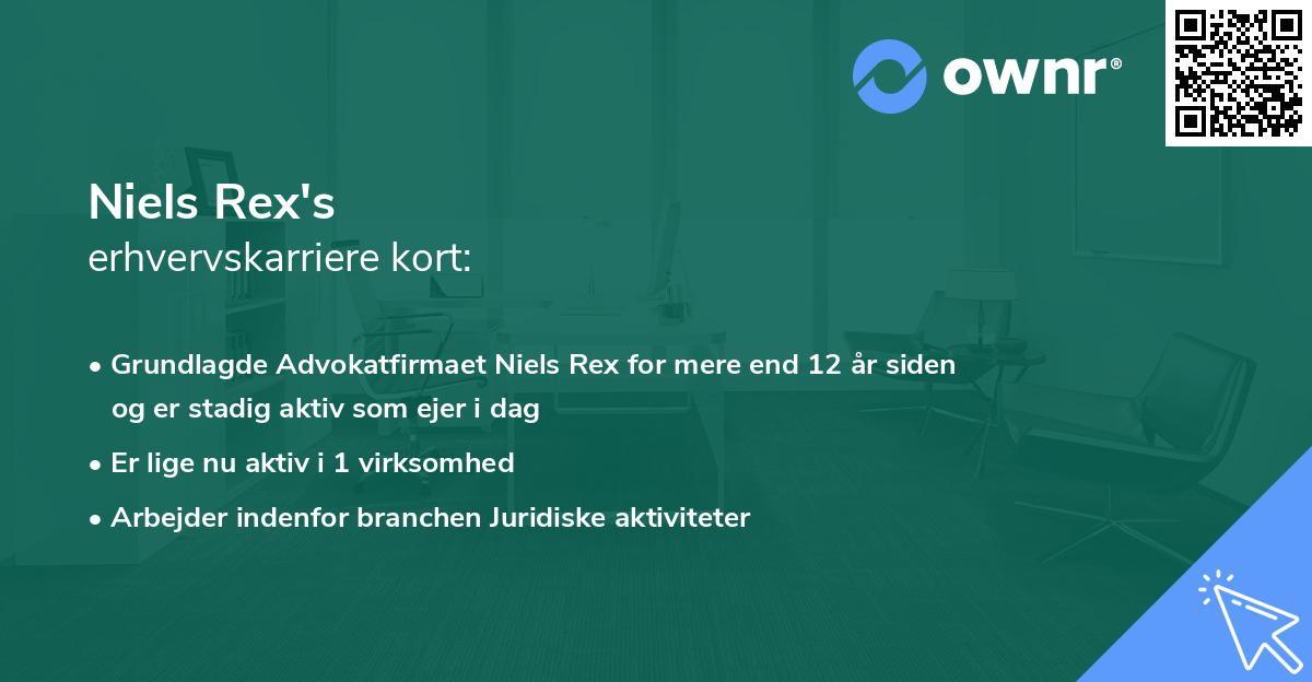 Niels Rex's erhvervskarriere kort