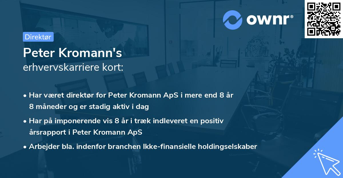 Peter Kromann's erhvervskarriere kort