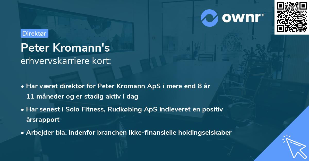 Peter Kromann's erhvervskarriere kort