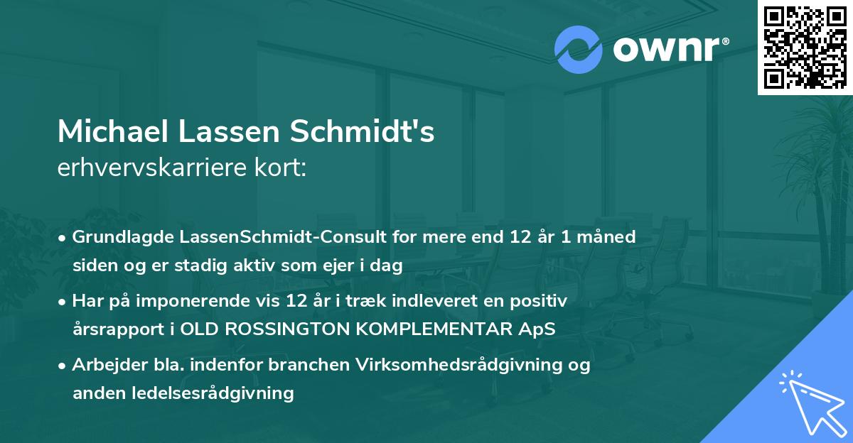 Michael Lassen Schmidt's erhvervskarriere kort