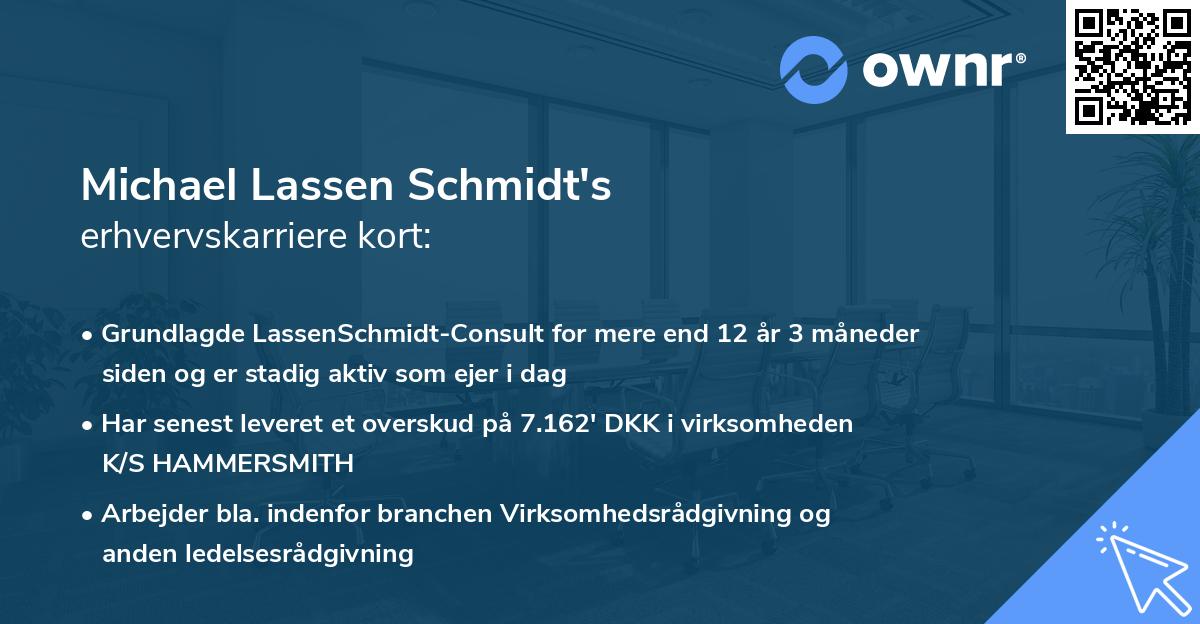 Michael Lassen Schmidt's erhvervskarriere kort