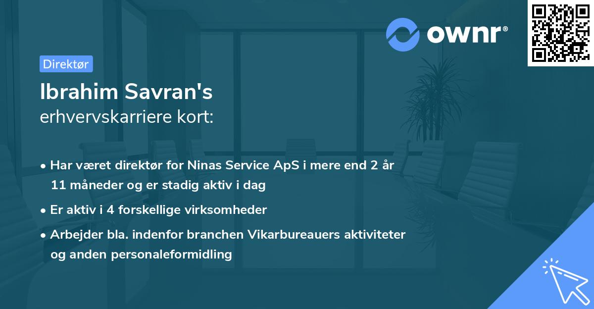 Ibrahim Savran's erhvervskarriere kort