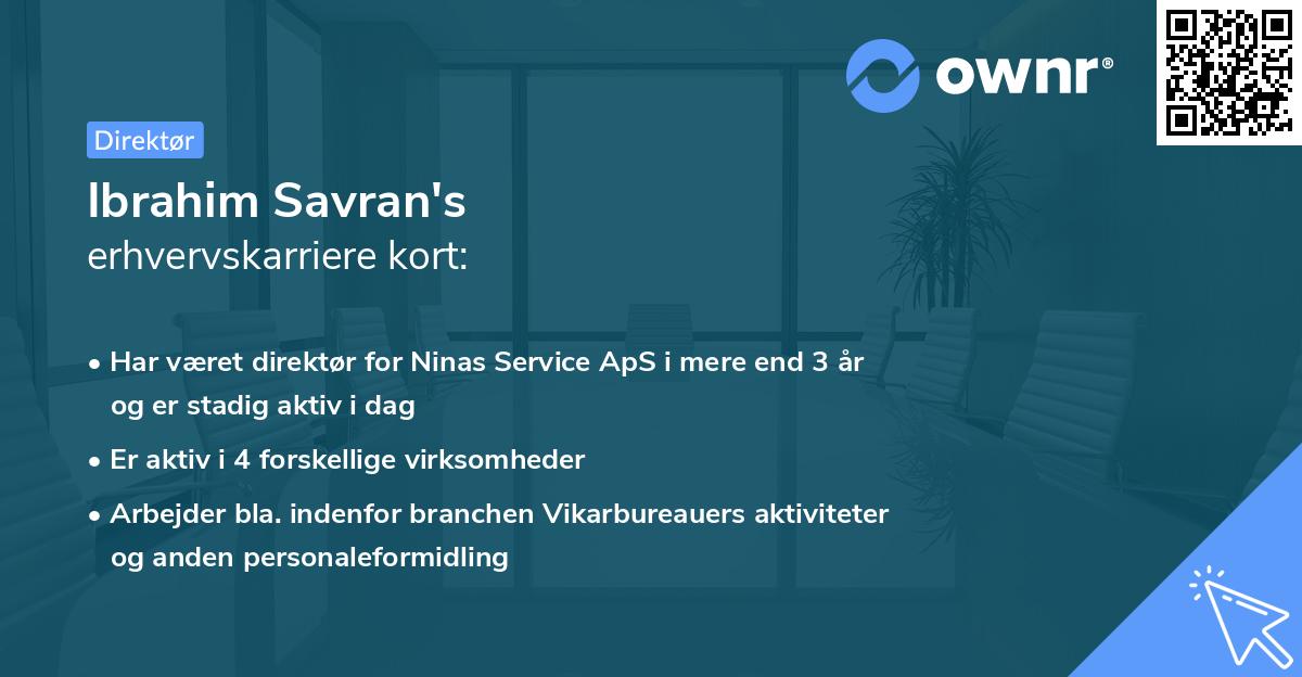 Ibrahim Savran's erhvervskarriere kort
